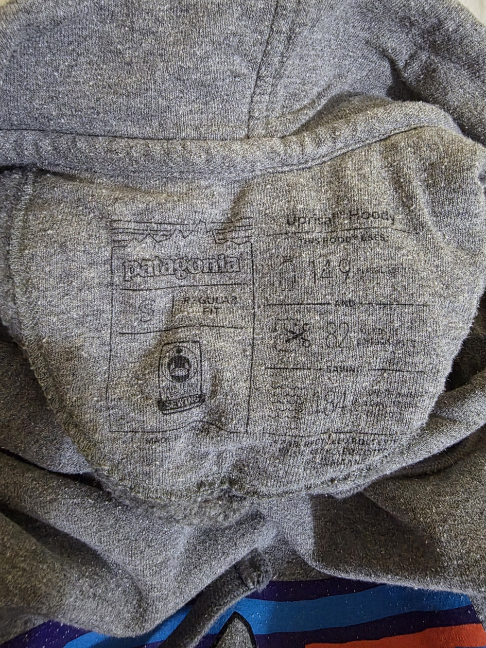 Patagonia Worn Wear Men's Gray Pullover Hoodie with Logo - Picture 5 of 7